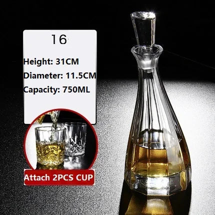 Kristallglas Wein Rote Flasche + 2 STÜCKE Tassen Wein Karaffe Whisky Liqour Ausgießer Home Bar Wodka Bier Flasche Glas Krug JR - GYLDNE GRÆNSE Gourmet Online Shop