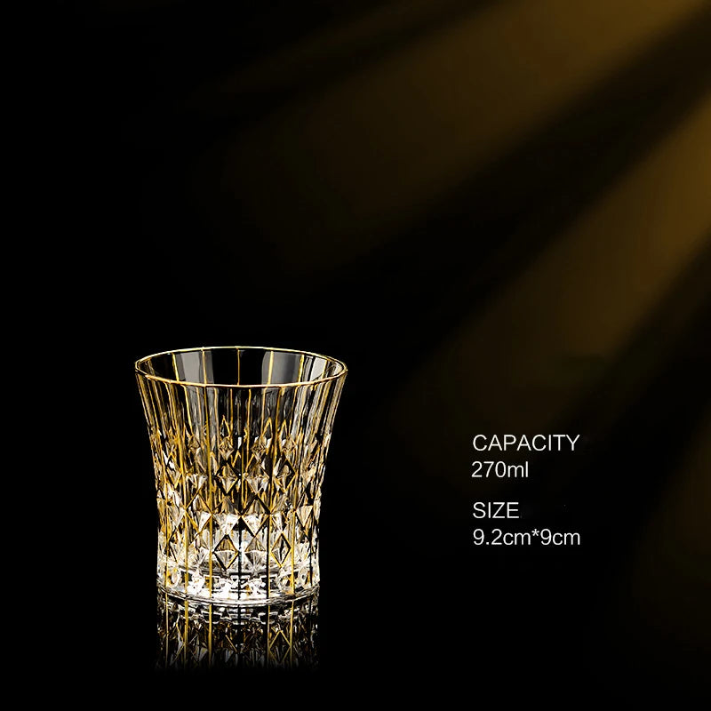 Gold Luxus Wein Glas Wein Champagner Kelch Europäischer Stil Exquisite Haushaltsbar Kristall Whisky Gläser Handgeblasene Tassen - GYLDNE GRÆNSE Gourmet Online Shop