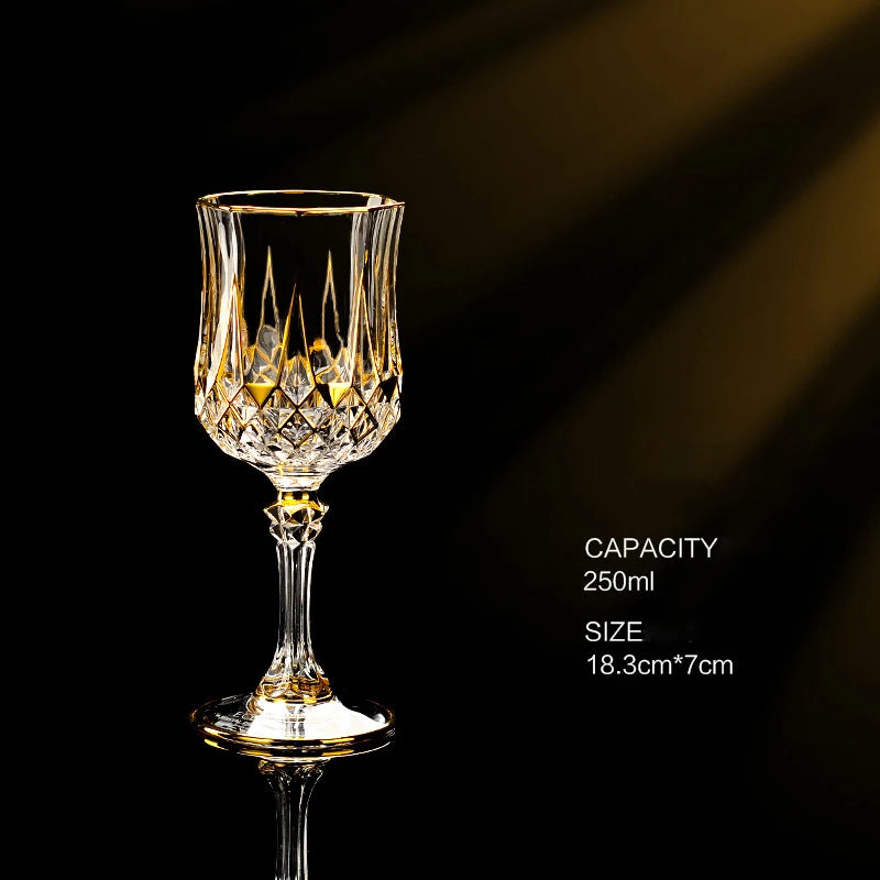 Gold Luxus Wein Glas Wein Champagner Kelch Europäischer Stil Exquisite Haushaltsbar Kristall Whisky Gläser Handgeblasene Tassen - GYLDNE GRÆNSE Gourmet Online Shop