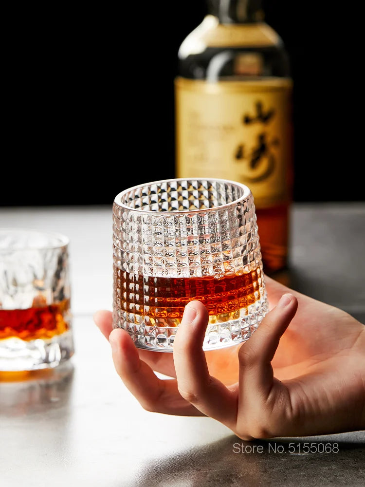 Blüte Französisch Spin Weinglas drehen 360° nicht fallen Whisky Gläser Top Whisky XO Chivas Rock Cup Restaurant Desserts Tumbler - GYLDNE GRÆNSE Gourmet Online Shop