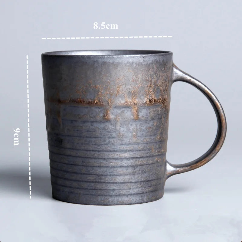 KuBac HoMmi Neu INS Steinzeug handgemachte japanische Stil Vintage Kaffeetasse Nachmittagstee Keramik Becher Set Retro Kaffeetasse - GYLDNE GRÆNSE Gourmet Online Shop