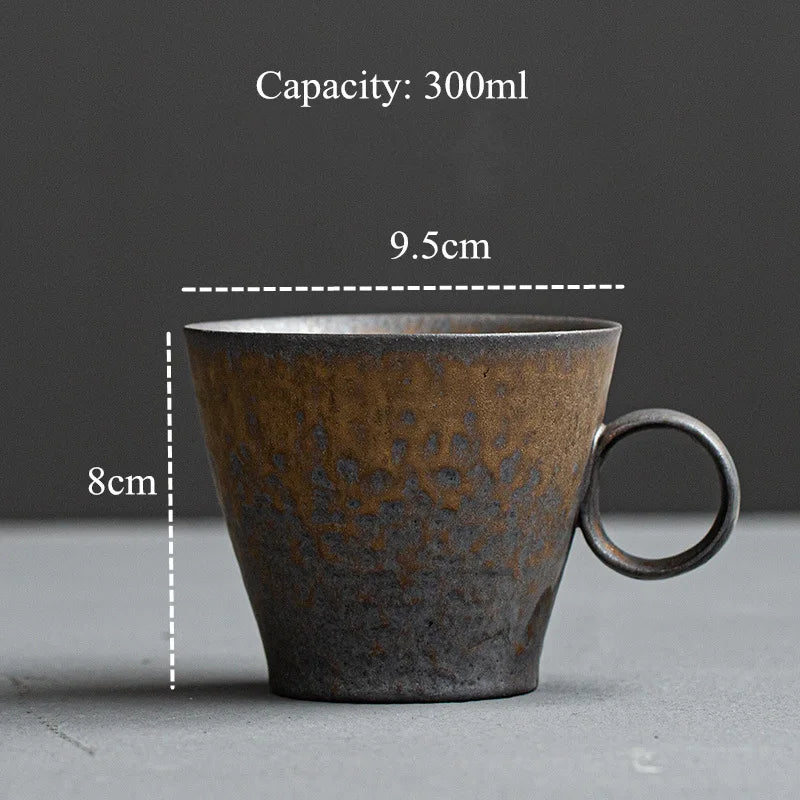 KuBac HoMmi Neu INS Steinzeug handgemachte japanische Stil Vintage Kaffeetasse Nachmittagstee Keramik Becher Set Retro Kaffeetasse - GYLDNE GRÆNSE Gourmet Online Shop