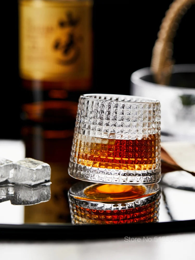 Blüte Französisch Spin Weinglas drehen 360° nicht fallen Whisky Gläser Top Whisky XO Chivas Rock Cup Restaurant Desserts Tumbler - GYLDNE GRÆNSE Gourmet Online Shop