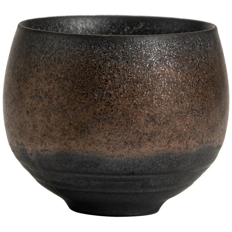 Japanisch handgemachte raue Keramik Teetasse Keramik Kung Fu Teeset Einzeltasse Antik Stil Ruhiger Pfad Antik Handwerkskunst Geschenk - GYLDNE GRÆNSE Gourmet Online Shop