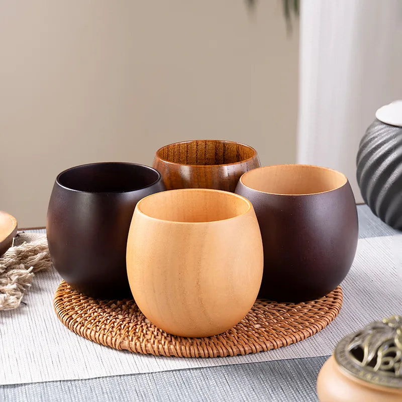 Saure Jujube-Holz-Tasse mit großem Bauch Kreative Holztasse Massivholz Anti-Verbrühungs-Teetasse Nordisches Teeset aus Holz - GYLDNE GRÆNSE Gourmet Online Shop