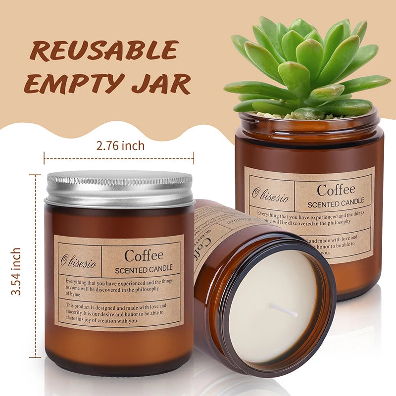 Obisesio Duftkerze Aromatherapie-Kerze für Zuhause Duftende Sojakerze Kaffee/Zitrone/Holz/Lavendel Kerze für Zuhause Frauen Männer - GYLDNE GRÆNSE Gourmet Online Shop