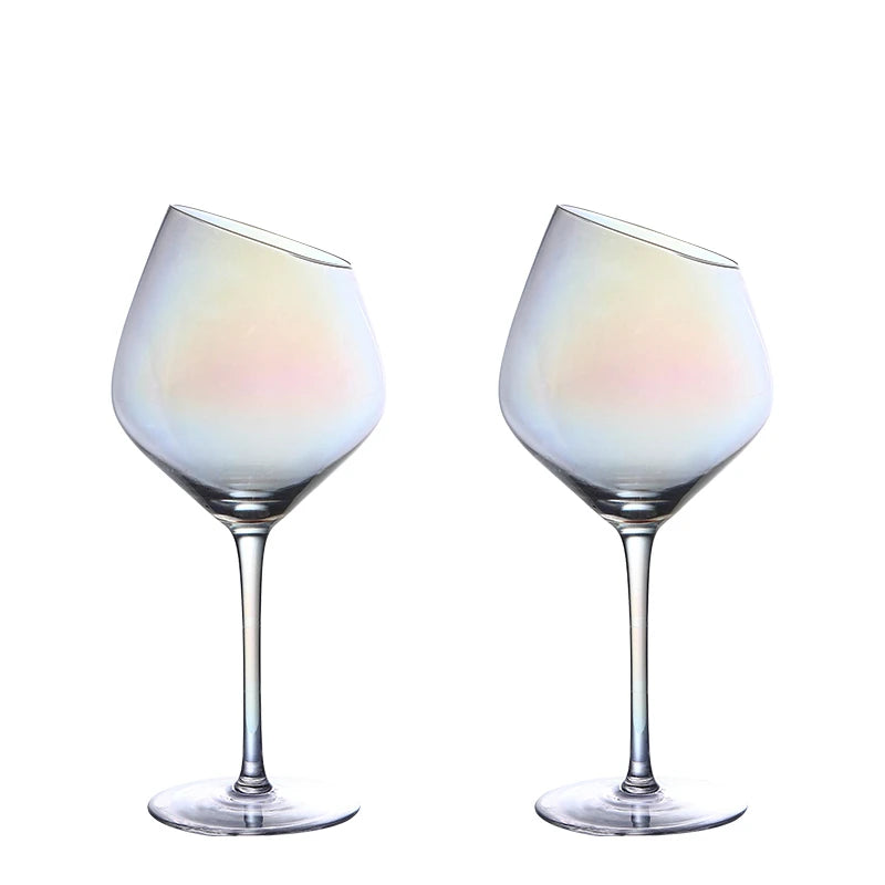 Schillernde Farben Klassisches Burgunderrot Glas Ionenbeschichtung Kristall Bordeaux Kelch Party Hochzeit Champagner Flöten Schräger Mund Weinbecher - GYLDNE GRÆNSE Gourmet Online Shop