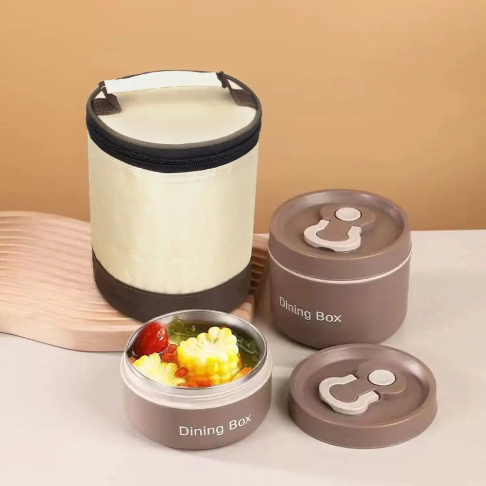 Tragbare Edelstahl-Thermo-Lunchbox 350 ml / 650 ml Runde Essbox Frischhaltefähiger isolierter Lebensmittelbehälter für Kinder - GYLDNE GRÆNSE Gourmet Online Shop