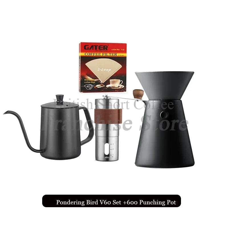 Keramik-Serie Kaffeeserver zum Einschenken von Kaffee und Tee - 600ml/20oz Oval Mikrowellenfest Pyrex Dicker Glaskörper (Schwarz) - GYLDNE GRÆNSE Gourmet Online Shop