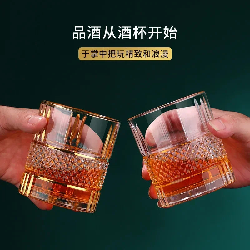 European-style luxury Phnom Penh Whiskey Cup with high sense of home master hand-painted gold glass xo strong glass - GYLDNE GRÆNSE Gourmet Online Shop