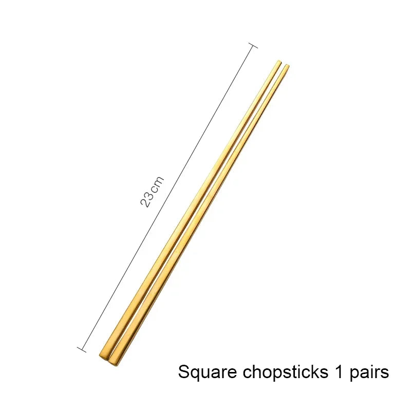 Mattgold 18/10 Edelstahl Luxus Besteck Geschirr Geschirr Messer Löffel Gabel Essstäbchen Besteck Set Spülmaschinenfest - GYLDNE GRÆNSE Gourmet Online Shop
