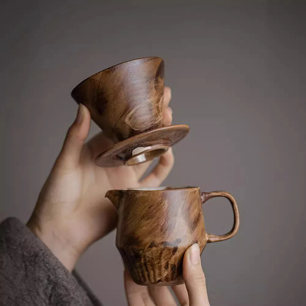 Kaffeeserver Handgemachtes Kaffeekannen-Set Filter-Sharing-Topf Haushaltskeramik-Kaffeeutensilien-Filtertassen-Set - GYLDNE GRÆNSE Gourmet Online Shop
