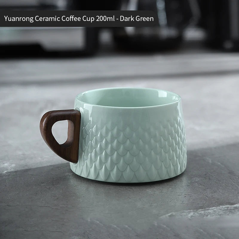 Bincoo Espresso Becher 200/350ml Keramik Kaffeetasse und Untertasse Professionelles Zuhause Barista Latte Art Becher Exquisites Küchenzubehör - GYLDNE GRÆNSE Gourmet Online Shop