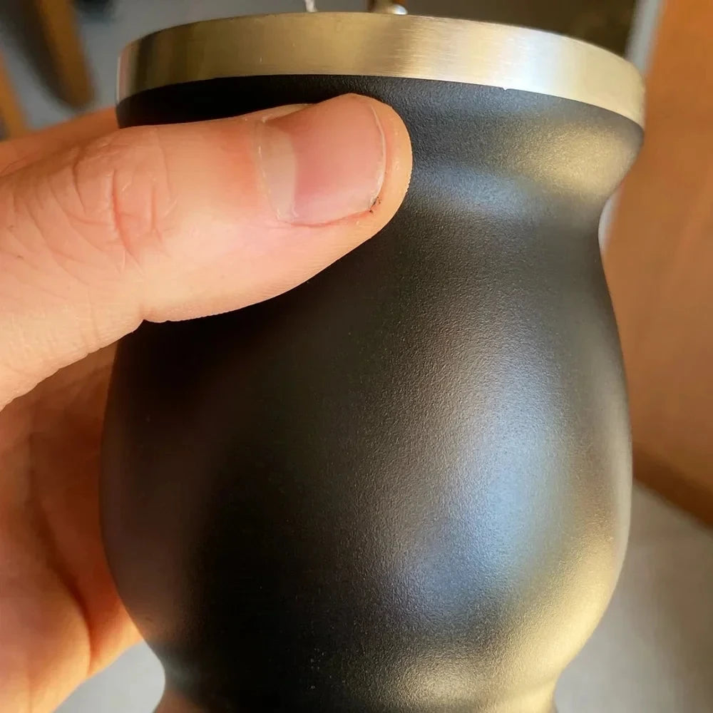 8oz Yerba Mate Cup 304 Edelstahl doppelwandiger argentinischer Yerba Mate Kürbis mit Bombillas und Reinigungsbürste - GYLDNE GRÆNSE Gourmet Online Shop