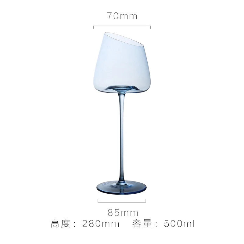 Französisch Rosa Flamingo Rotwein Gläser Set Kristallglas Kelch Kreativ Schrägmund Konkaver Boden Champagner Weinbecher Blau - GYLDNE GRÆNSE Gourmet Online Shop