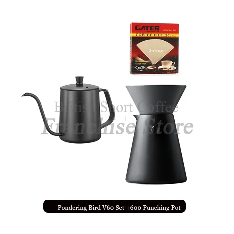 Keramik-Serie Kaffeeserver zum Einschenken von Kaffee und Tee - 600ml/20oz Oval Mikrowellenfest Pyrex Dicker Glaskörper (Schwarz) - GYLDNE GRÆNSE Gourmet Online Shop