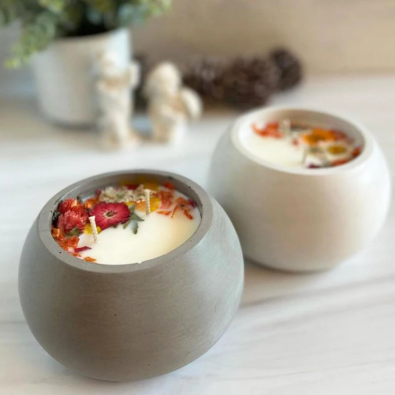 Runde Beton Kerzenglas Silikonform Diy handgemachte Sukkulente Zement Pflanzgefäß Harz Silikonform Gips Aufbewahrungsbox Wohnkultur - GYLDNE GRÆNSE Gourmet Online Shop