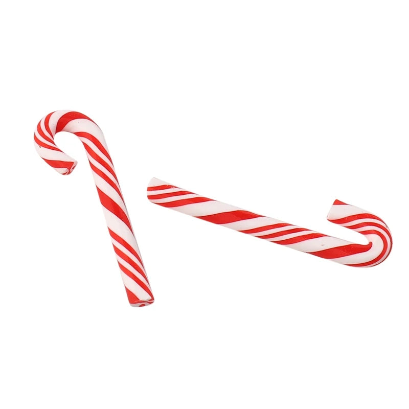 100 Stücke Rot Und Weiß Handgemachte Weihnachten Zuckerstange Kawaii Miniatur Lebensmittel Puppenhaus Home Decor - GYLDNE GRÆNSE Gourmet Online Shop