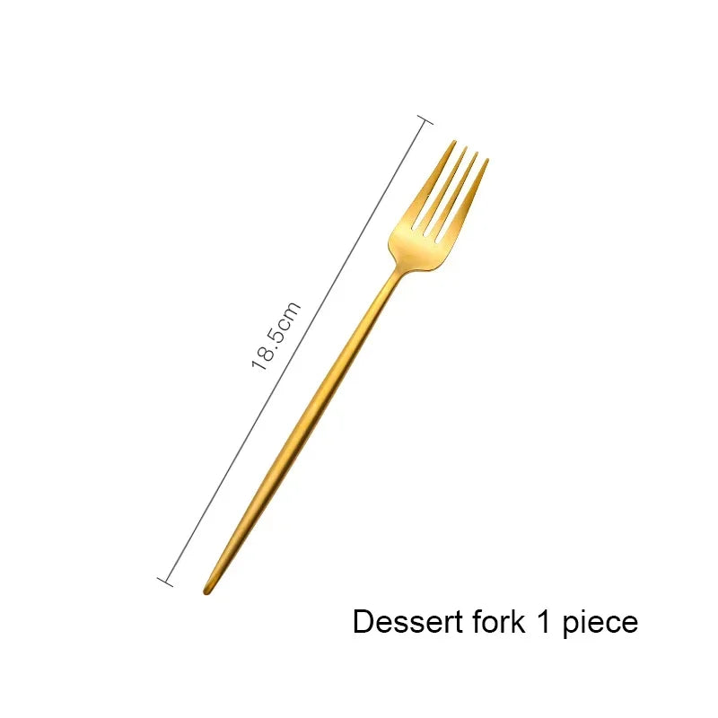 Mattgold 18/10 Edelstahl Luxus Besteck Geschirr Geschirr Messer Löffel Gabel Essstäbchen Besteck Set Spülmaschinenfest - GYLDNE GRÆNSE Gourmet Online Shop