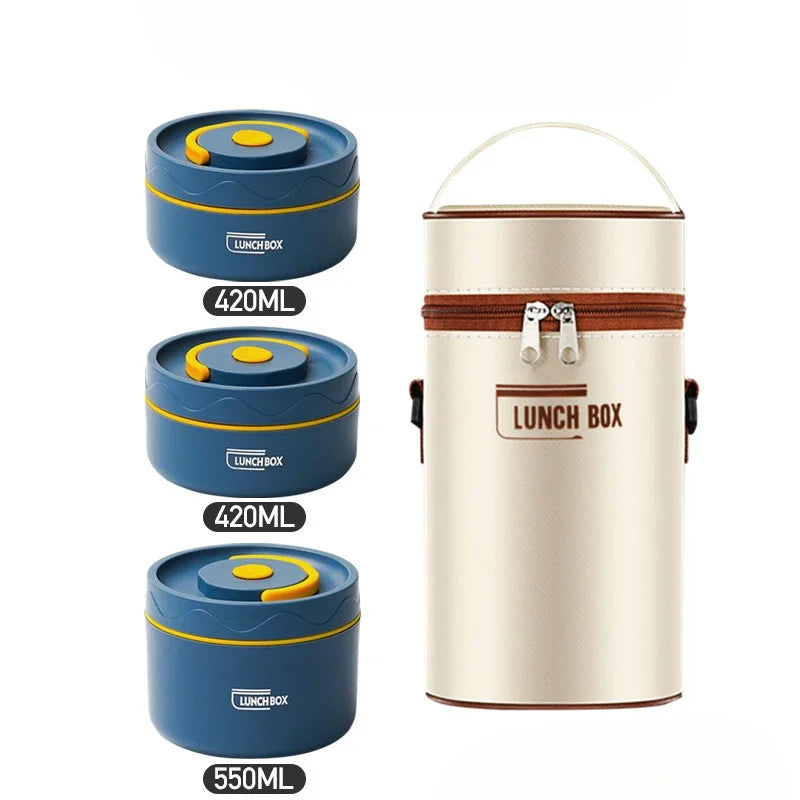 Isolierte Lunchbox, tragbare 3 separate stapelbare Mikrowellen-Bento-Box-Eimer, isolierter Behälter in Lebensmittelqualität auslaufsicher - GYLDNE GRÆNSE Gourmet Online Shop