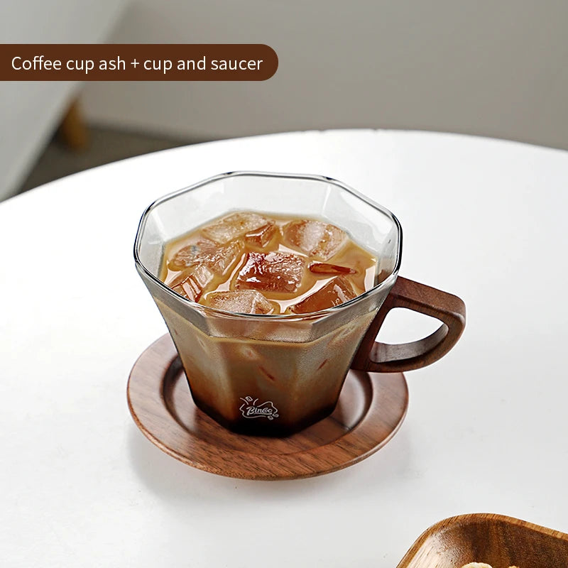 Bincoo Kaffeetasse Latte Art Professionelle hochtemperaturbeständige Glastasse und Untertasse Latte Cappuccinotasse Trinktasse - GYLDNE GRÆNSE Gourmet Online Shop