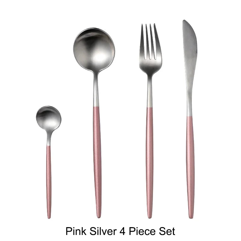 Mattgold 18/10 Edelstahl Luxus Besteck Geschirr Geschirr Messer Löffel Gabel Essstäbchen Besteck Set Spülmaschinenfest - GYLDNE GRÆNSE Gourmet Online Shop