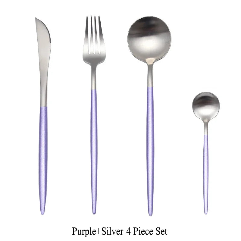 Mattgold 18/10 Edelstahl Luxus Besteck Geschirr Geschirr Messer Löffel Gabel Essstäbchen Besteck Set Spülmaschinenfest - GYLDNE GRÆNSE Gourmet Online Shop
