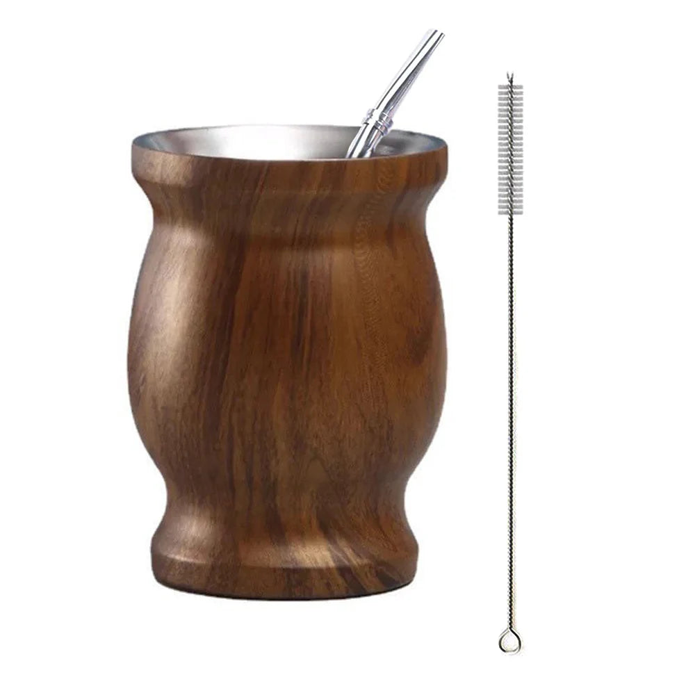 8oz Yerba Mate Cup 304 Edelstahl doppelwandiger argentinischer Yerba Mate Kürbis mit Bombillas und Reinigungsbürste - GYLDNE GRÆNSE Gourmet Online Shop