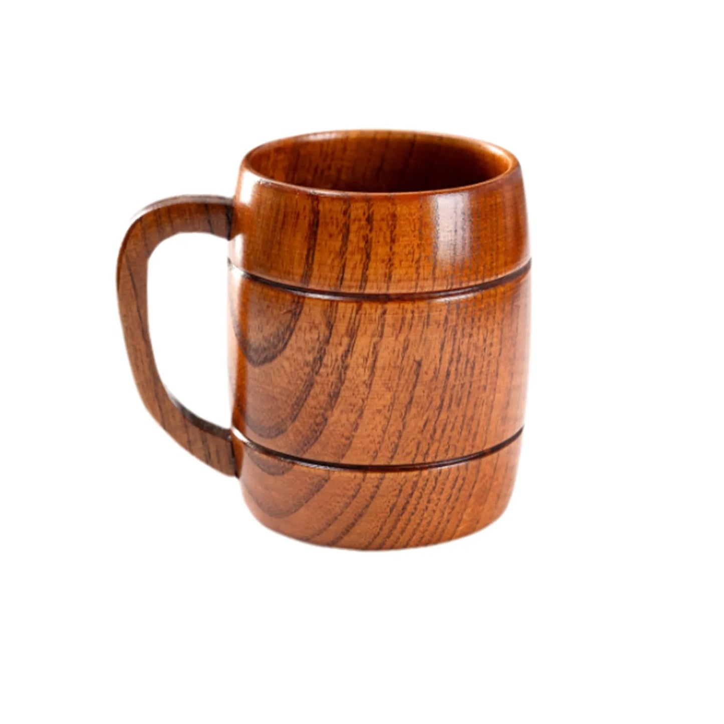 Hölzerne große Bauchtassen handgemachte Holztassen mit Griff Bier Teebecher Kaffee Milch Wassertasse Küche Bar Trinkgeschirr Geschenke - GYLDNE GRÆNSE Gourmet Online Shop