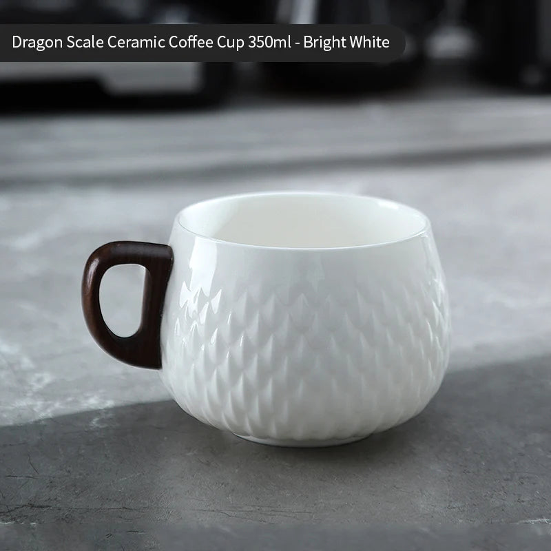 Bincoo Espresso Becher 200/350ml Keramik Kaffeetasse und Untertasse Professionelles Zuhause Barista Latte Art Becher Exquisites Küchenzubehör - GYLDNE GRÆNSE Gourmet Online Shop
