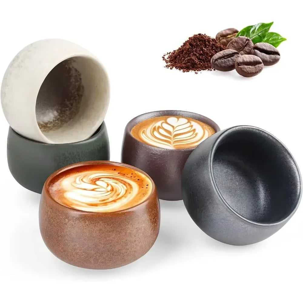 Espressotassen Dickwandige Keramik Espressotassen aus Steingut für Espresso Mokka Macchiato Handgefertigte Keramiktasse - GYLDNE GRÆNSE Gourmet Online Shop