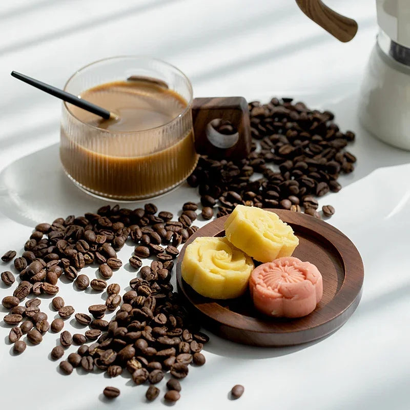 Kaffeebecher Set Teetassen 250ml Büro Glas Wasserbecher Casual Afternoon Tea Tasse mit Tablett Löffel Kung Fu Getränkebecher - GYLDNE GRÆNSE Gourmet Online Shop