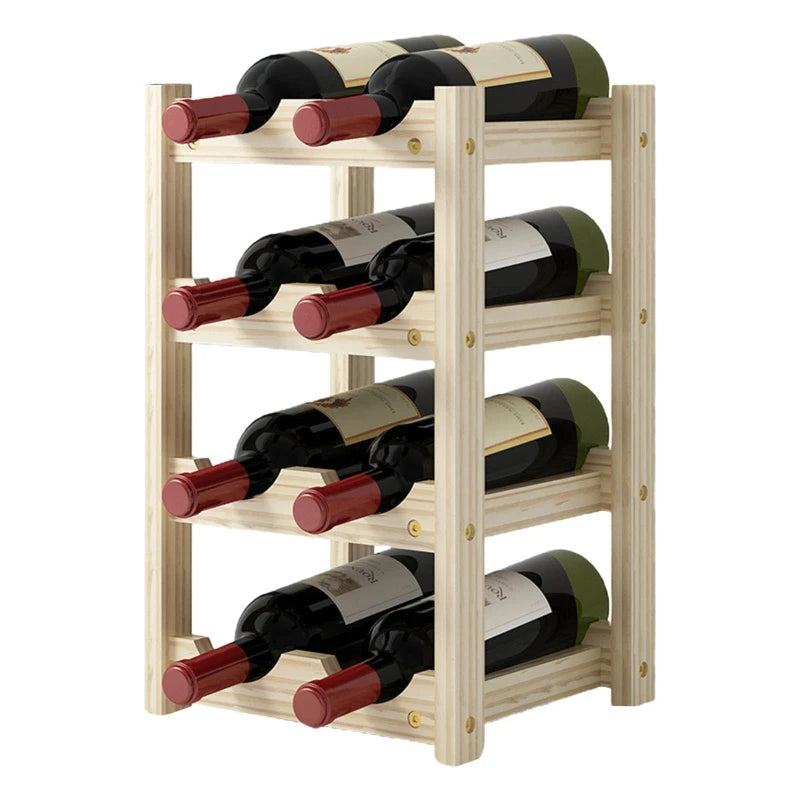 2/3/4 Ebenen Stehendes Weinregal aus Holz Organizer Home Bar Party Display Halter Regaldekoration Halter Weinzubehör - GYLDNE GRÆNSE Gourmet Online Shop