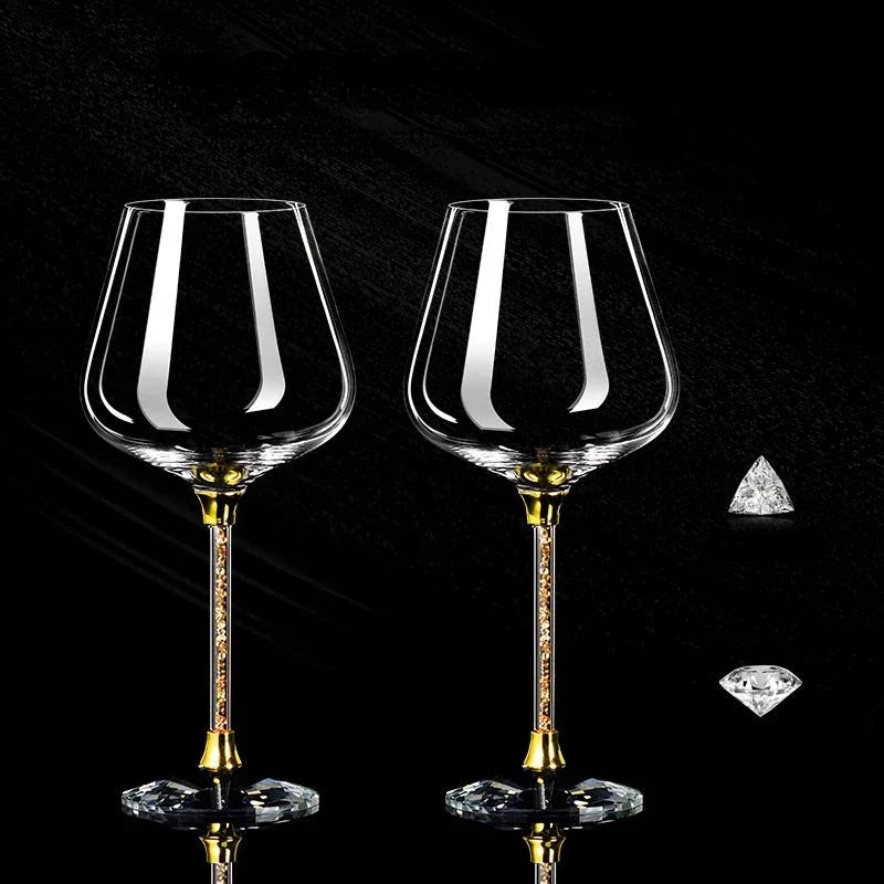 2pcs Leichte Luxus High-End Kristalltasse Rotwein Glas Set Hohes Glas Party Wein Glas Trinkgläser für ChampagnerFlöte - GYLDNE GRÆNSE Gourmet Online Shop