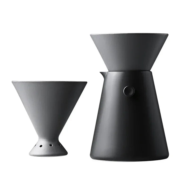 Keramik-Serie Kaffeeserver zum Einschenken von Kaffee und Tee - 600ml/20oz Oval Mikrowellenfest Pyrex Dicker Glaskörper (Schwarz) - GYLDNE GRÆNSE Gourmet Online Shop