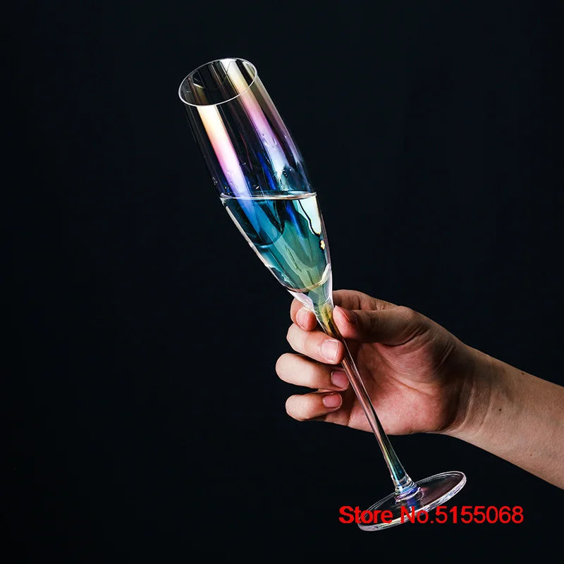 Schillernde Farben Klassisches Burgunderrot Glas Ionenbeschichtung Kristall Bordeaux Kelch Party Hochzeit Champagner Flöten Schräger Mund Weinbecher - GYLDNE GRÆNSE Gourmet Online Shop