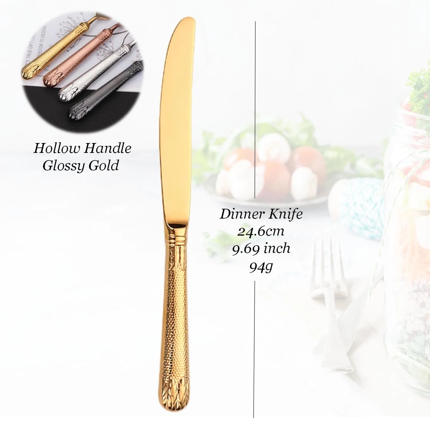 Edelstahl-Besteckset, Besteck mit hohlem Griff, gefertigt von höchster Qualität, 18-10, Luxus-Silberbesteck für die Hochzeit - GYLDNE GRÆNSE Gourmet Online Shop