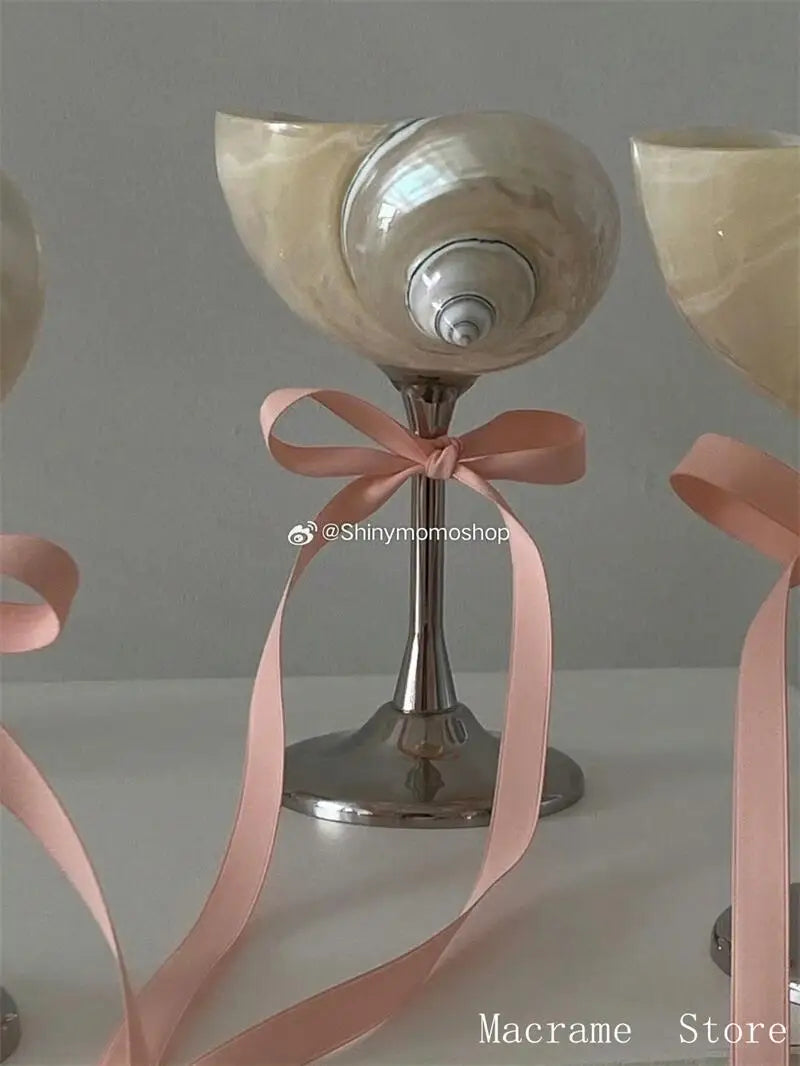 Handgemachte natürliche Muschel Weinglas moderne kreative Nische Weihnachtsgeschenk Geschenk Dekoration Ornamente Haushalt Muschel Kerzenständer - GYLDNE GRÆNSE Gourmet Online Shop