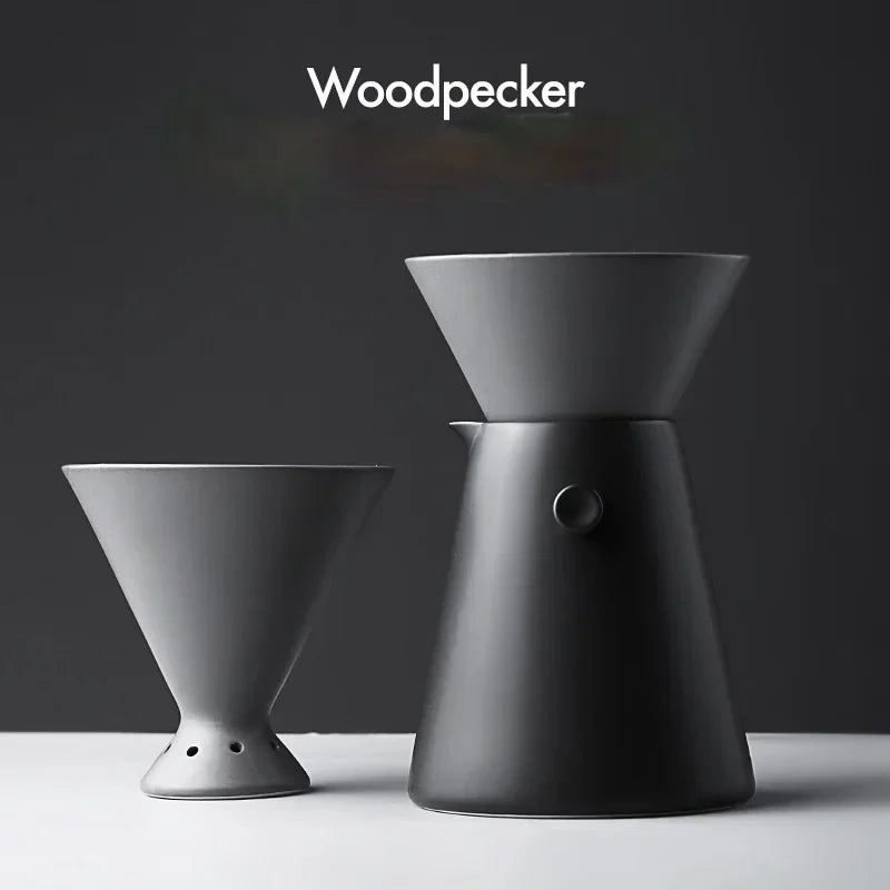 Keramik-Serie Kaffeeserver zum Einschenken von Kaffee und Tee - 600ml/20oz Oval Mikrowellenfest Pyrex Dicker Glaskörper (Schwarz) - GYLDNE GRÆNSE Gourmet Online Shop