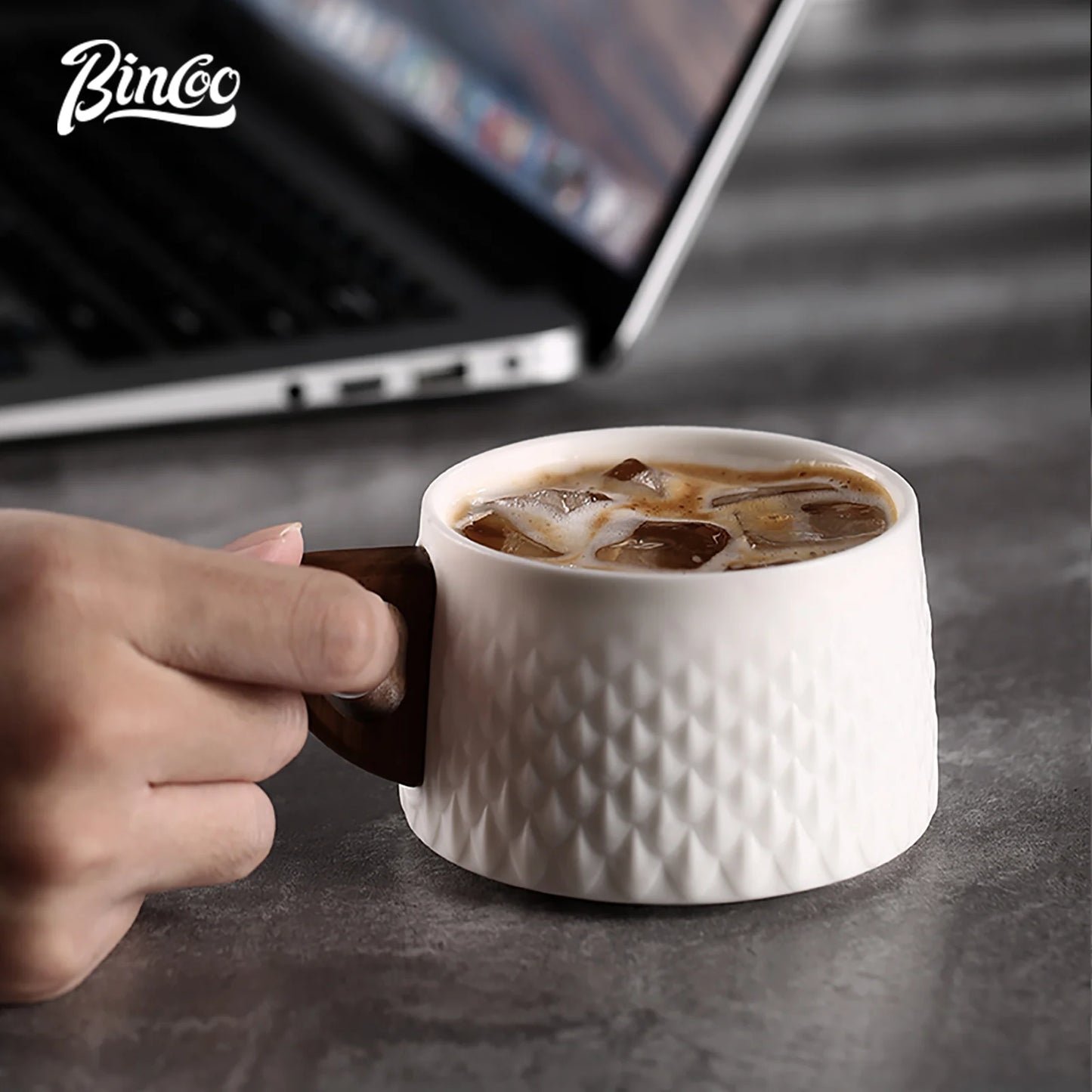 Bincoo Espresso Becher 200/350ml Keramik Kaffeetasse und Untertasse Professionelles Zuhause Barista Latte Art Becher Exquisites Küchenzubehör - GYLDNE GRÆNSE Gourmet Online Shop