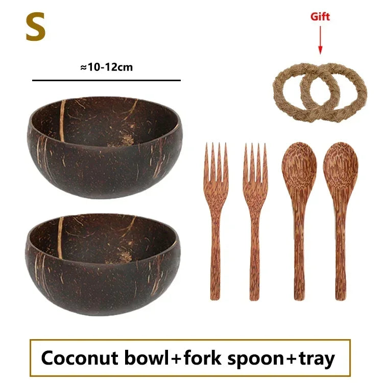 Natural Coconut Bowl Wooden Handmade Coconut Bowls for Eating Tableware - GYLDNE GRÆNSE Gourmet Online Shop