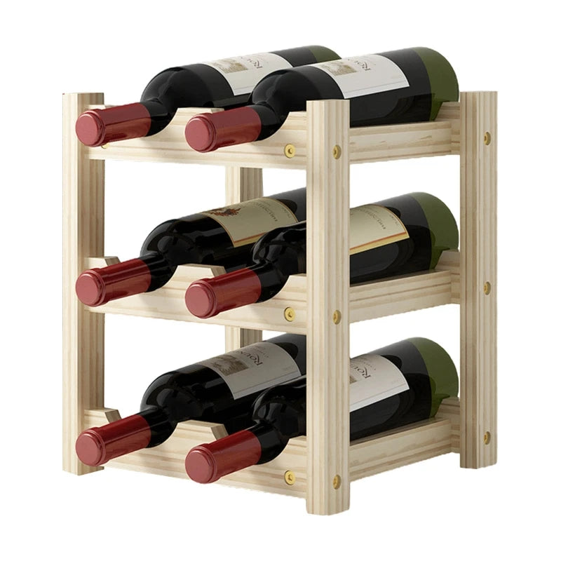 2/3/4 Ebenen Stehendes Weinregal aus Holz Organizer Home Bar Party Display Halter Regaldekoration Halter Weinzubehör - GYLDNE GRÆNSE Gourmet Online Shop