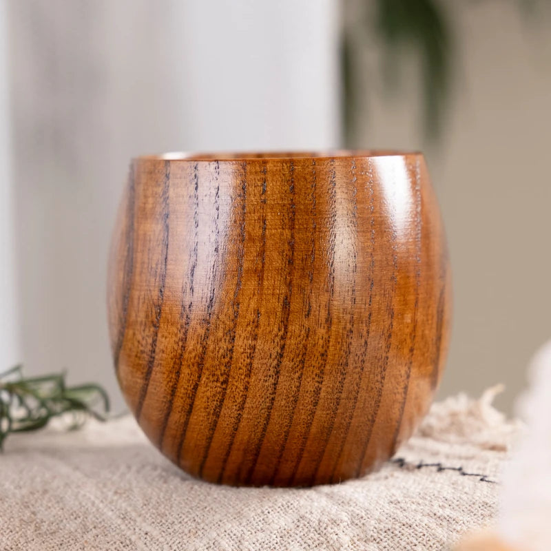 Saure Jujube-Holz-Tasse mit großem Bauch Kreative Holztasse Massivholz Anti-Verbrühungs-Teetasse Nordisches Teeset aus Holz - GYLDNE GRÆNSE Gourmet Online Shop