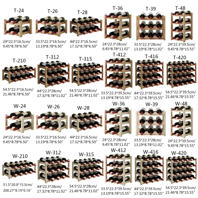 2/3/4 Ebenen Stehendes Weinregal aus Holz Organizer Home Bar Party Display Halter Regaldekoration Halter Weinzubehör - GYLDNE GRÆNSE Gourmet Online Shop