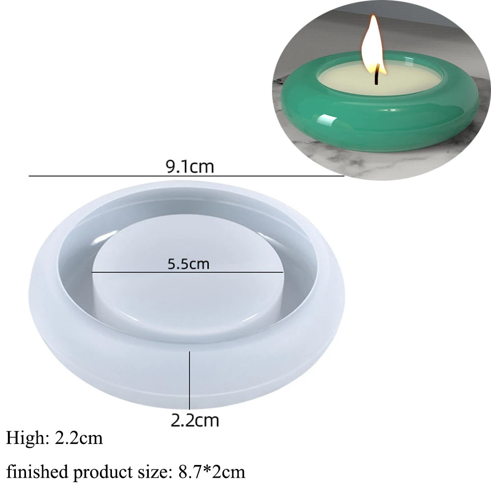 Runde Beton Kerzenglas Silikonform Diy handgemachte Sukkulente Zement Pflanzgefäß Harz Silikonform Gips Aufbewahrungsbox Wohnkultur - GYLDNE GRÆNSE Gourmet Online Shop