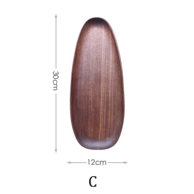Dinner Platte Teller Holz Wood Irregular Oval Wood Dinner Plate Tableware Set - GYLDNE GRÆNSE Gourmet Online Shop