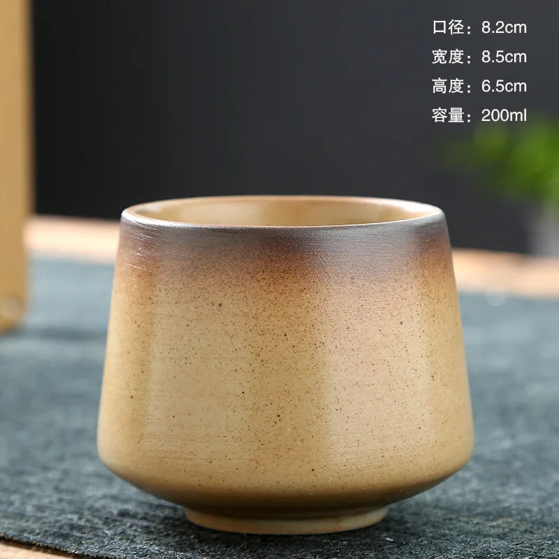 Retro Teetasse Ofen Transformation Keramik Kaffeetasse Haushalt Wasserschale Rohe Keramik Kreatives Büro Trinkgeschirr 200ML - GYLDNE GRÆNSE Gourmet Online Shop