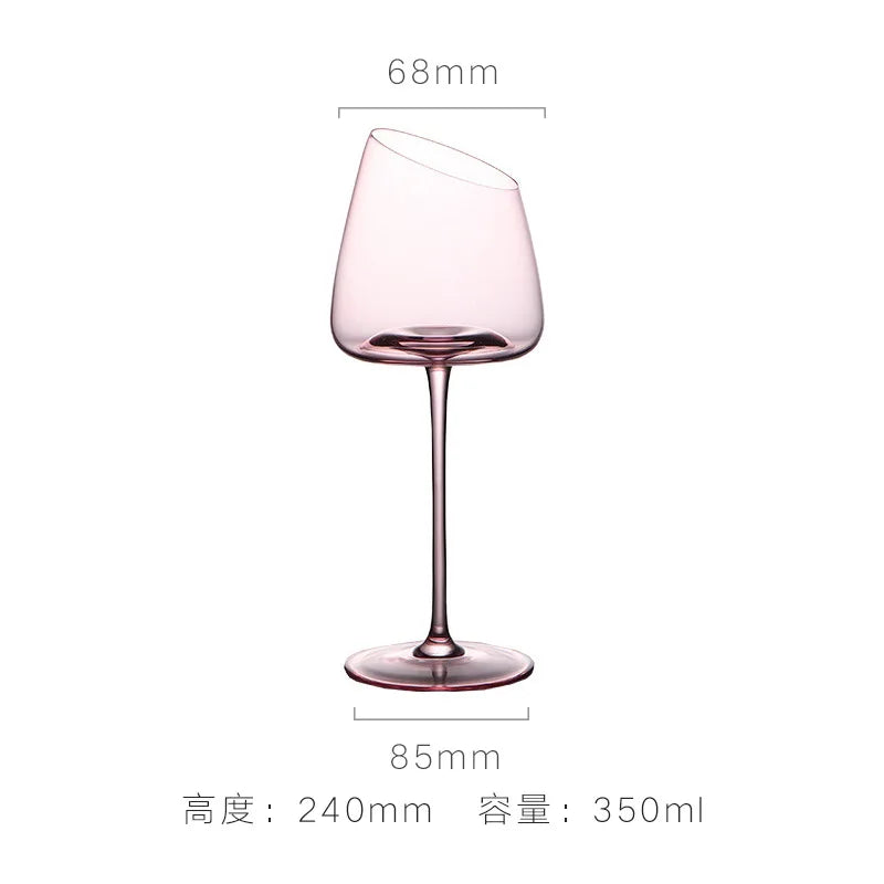 Französisch Rosa Flamingo Rotwein Gläser Set Kristallglas Kelch Kreativ Schrägmund Konkaver Boden Champagner Weinbecher Blau - GYLDNE GRÆNSE Gourmet Online Shop
