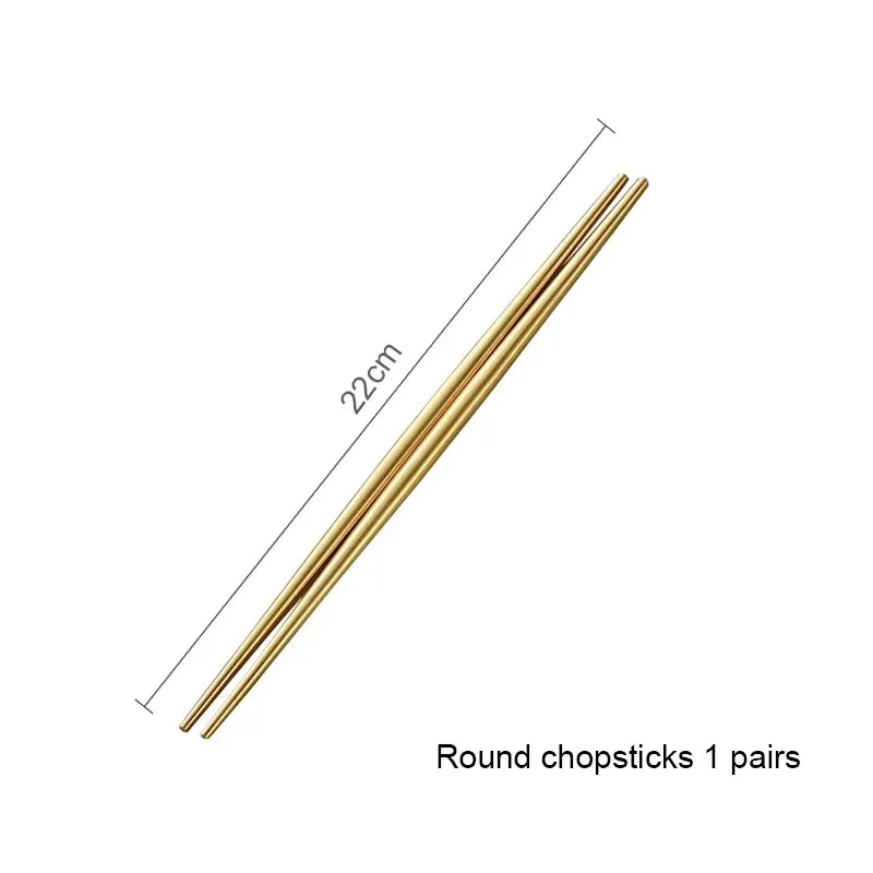 Mattgold 18/10 Edelstahl Luxus Besteck Geschirr Geschirr Messer Löffel Gabel Essstäbchen Besteck Set Spülmaschinenfest - GYLDNE GRÆNSE Gourmet Online Shop