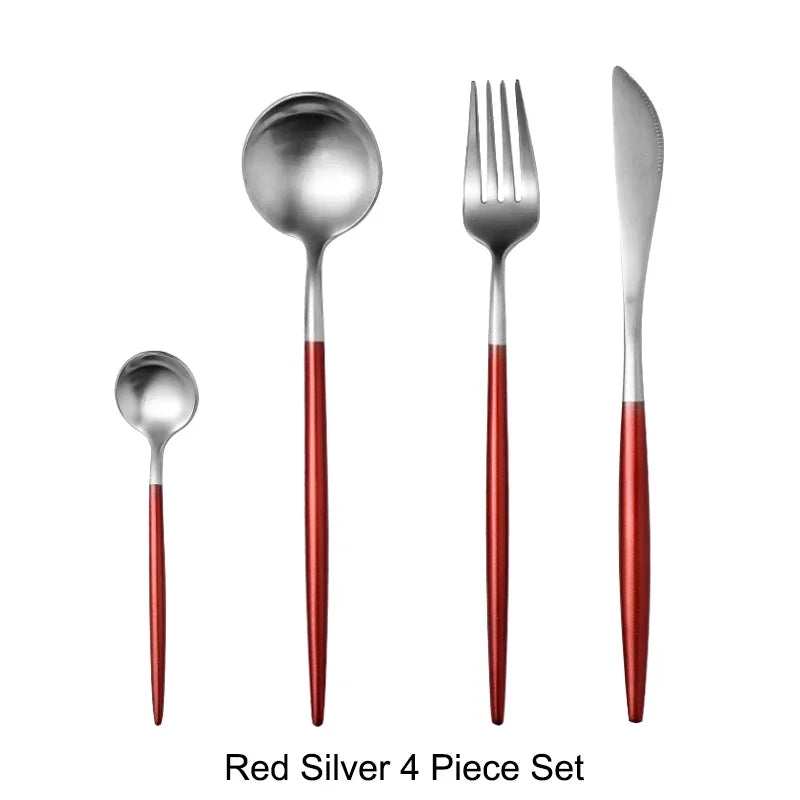 Mattgold 18/10 Edelstahl Luxus Besteck Geschirr Geschirr Messer Löffel Gabel Essstäbchen Besteck Set Spülmaschinenfest - GYLDNE GRÆNSE Gourmet Online Shop